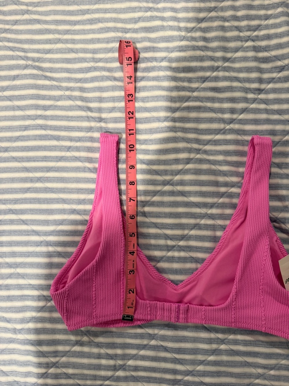 NWT Aerie Women's Pink Ribbed Bikini Top - Picture 5 of 5